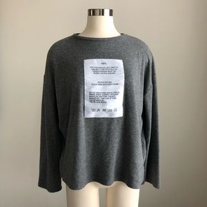 Zara Graphic Statement Cozy Soft Top Medium